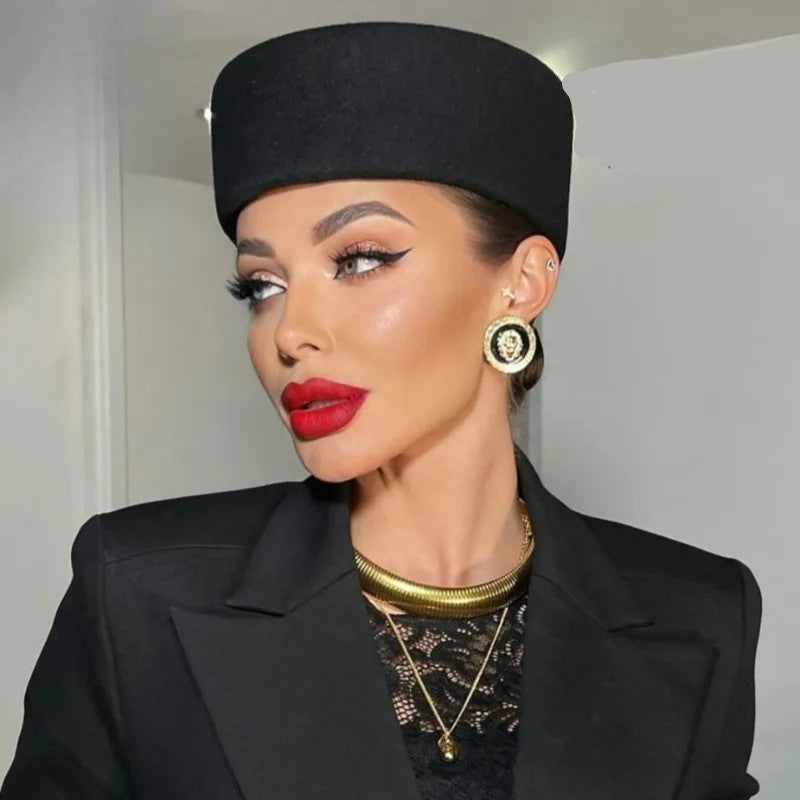 Salon Wool Pillbox Hat