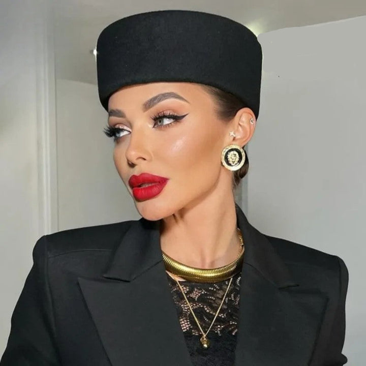 Salon Wool Pillbox Hat