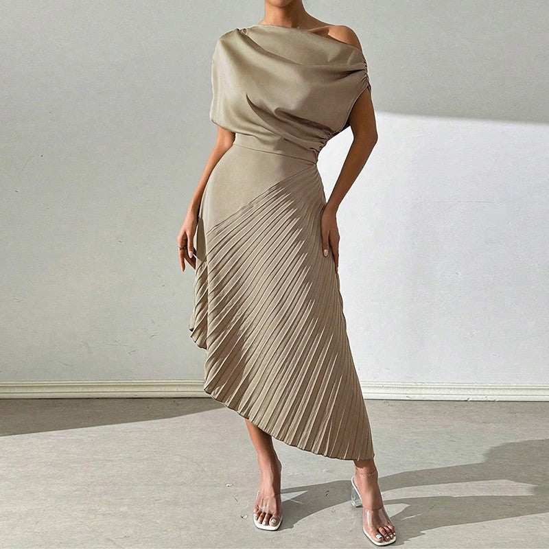 Mirabel Draped Satin Dress