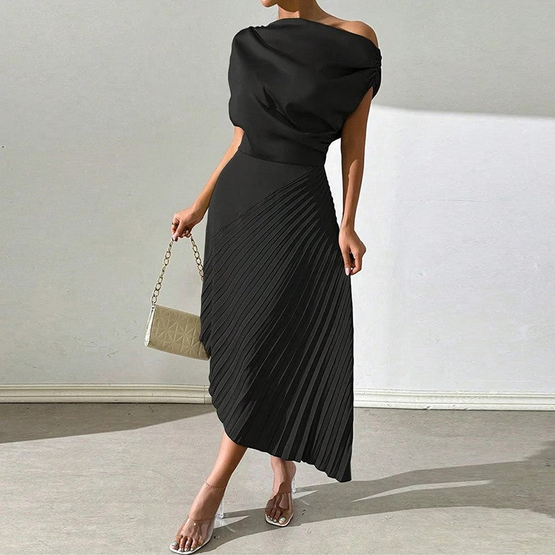 Mirabel Draped Satin Dress