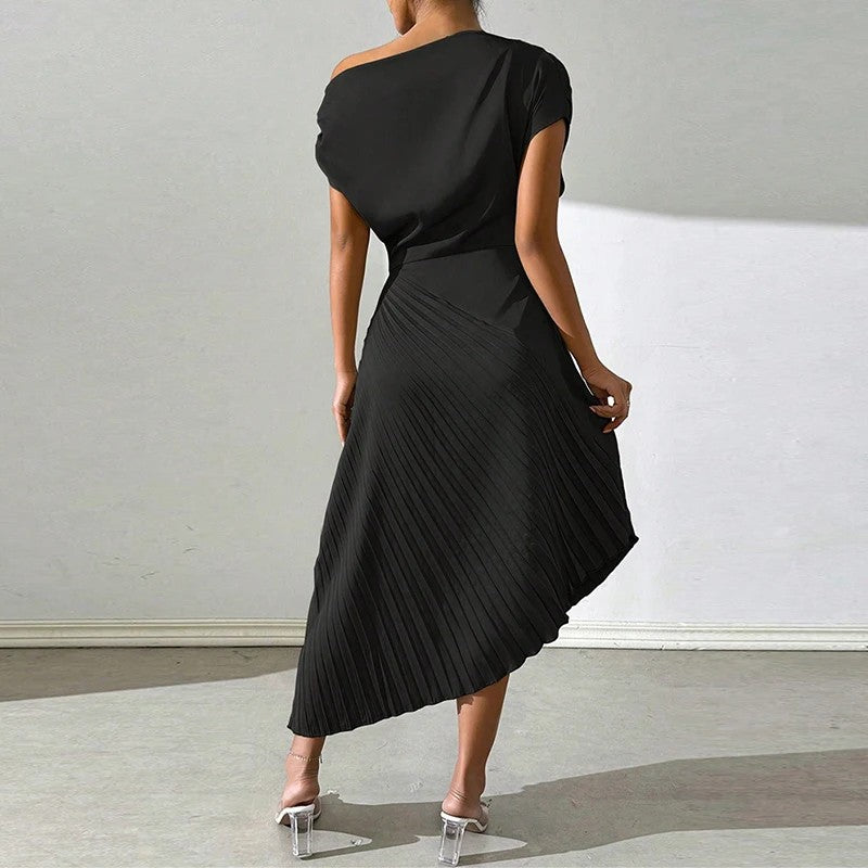 Mirabel Draped Satin Dress