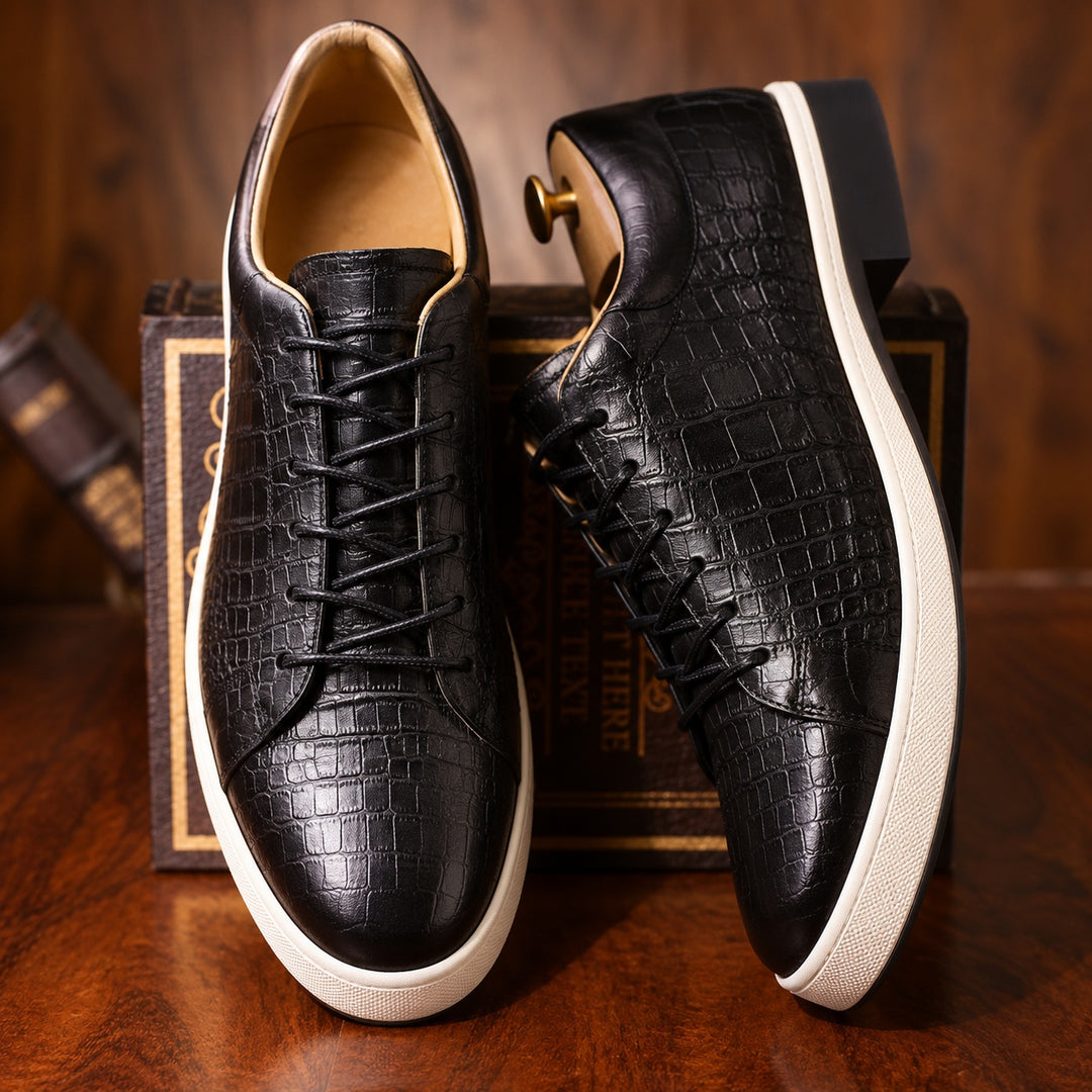 Caiman Croc-Embossed Sneakers — ce_metastatic_01