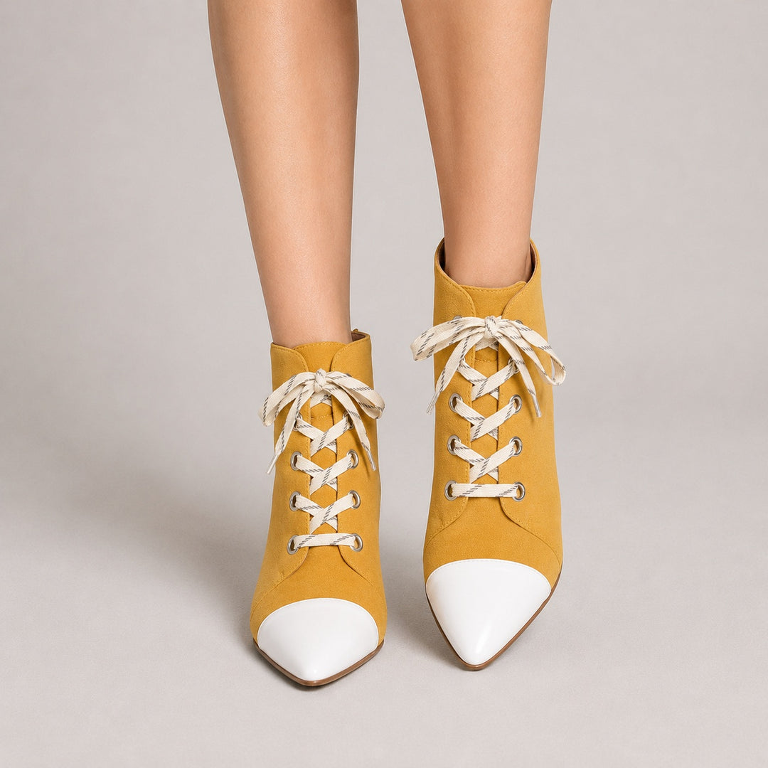 Camoscina Cap-Toe Lace-Up Booties — ce_pivot_front_01