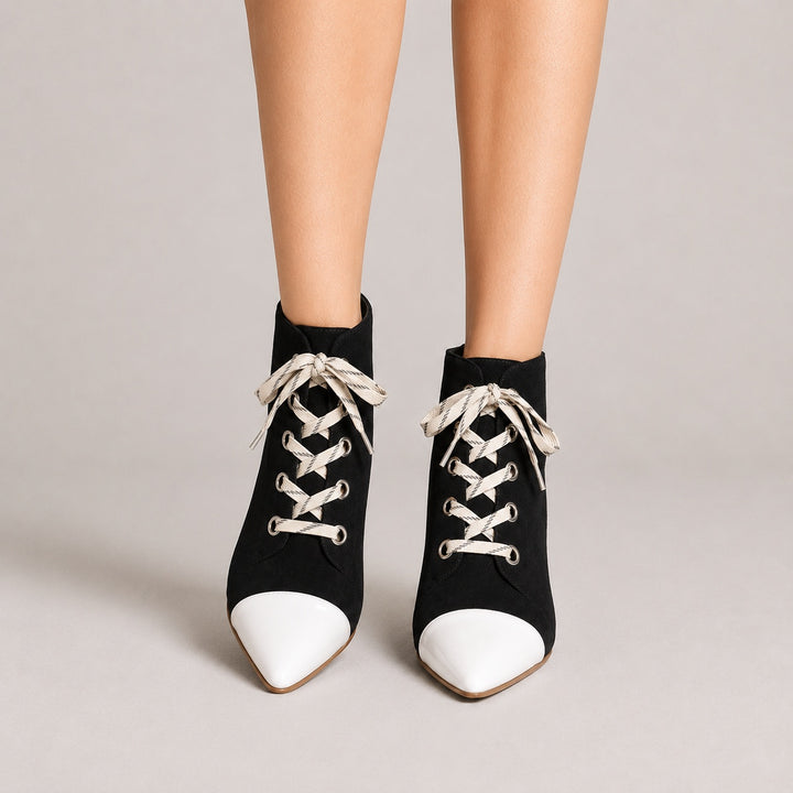 Camoscina Cap-Toe Lace-Up Booties — ce_pivot_front_02