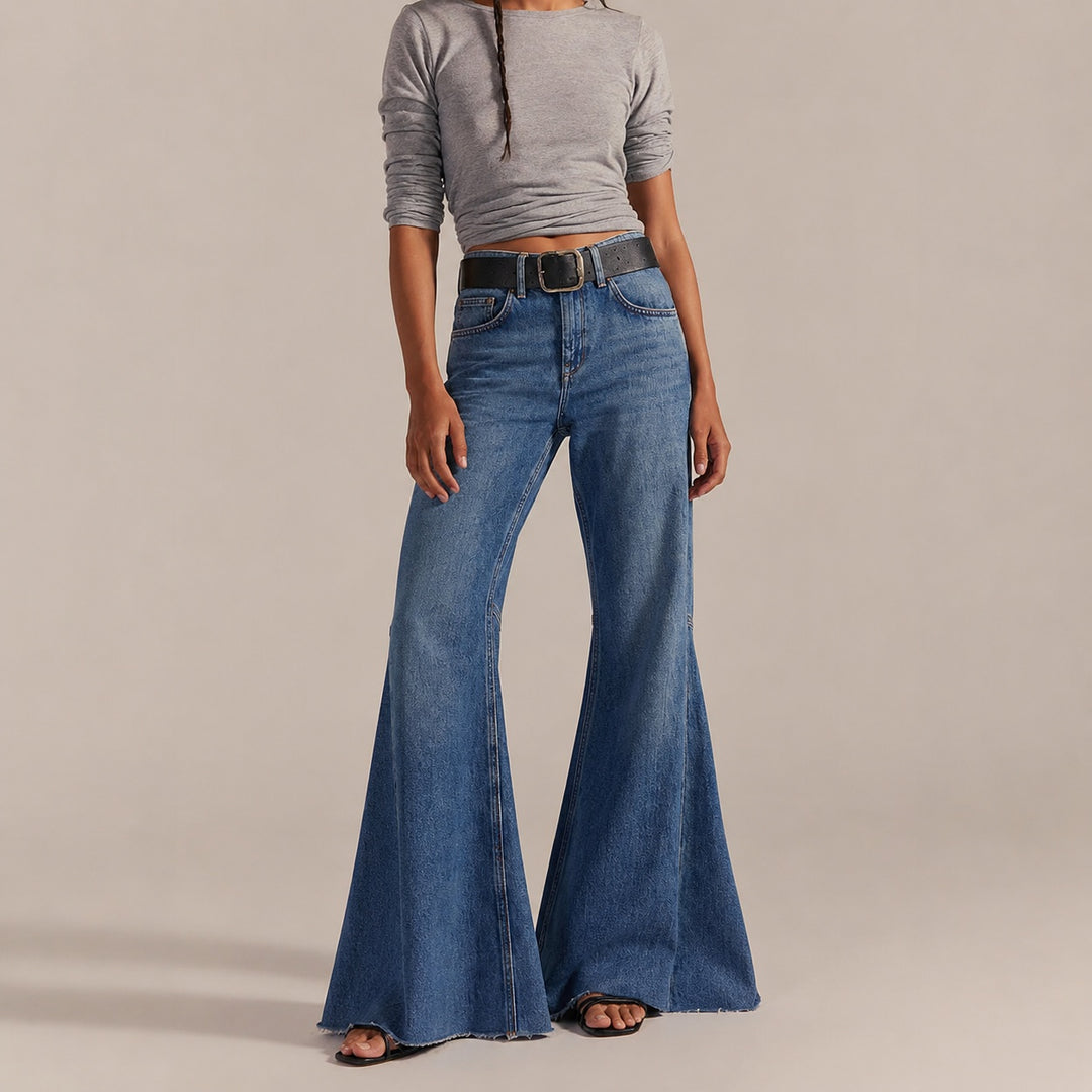 Campana Raw-Hem Flared Jeans — ce_pivot_front_06