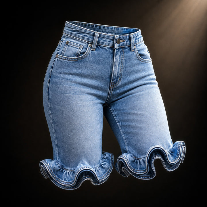 Cascade Ruffle Denim Shorts — ce_soul_s3_01