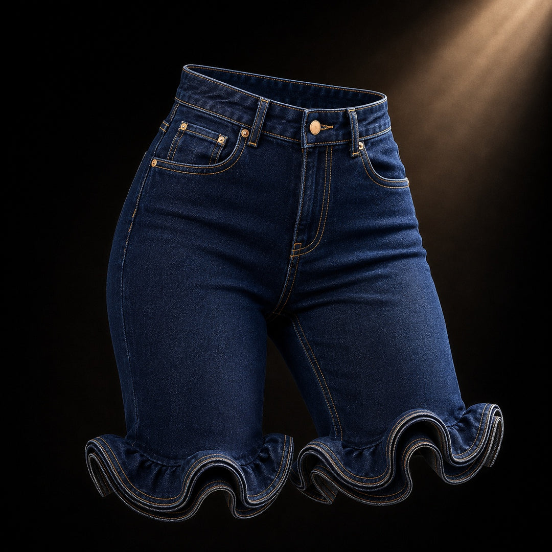 Cascade Ruffle Denim Shorts — ce_soul_s3_01