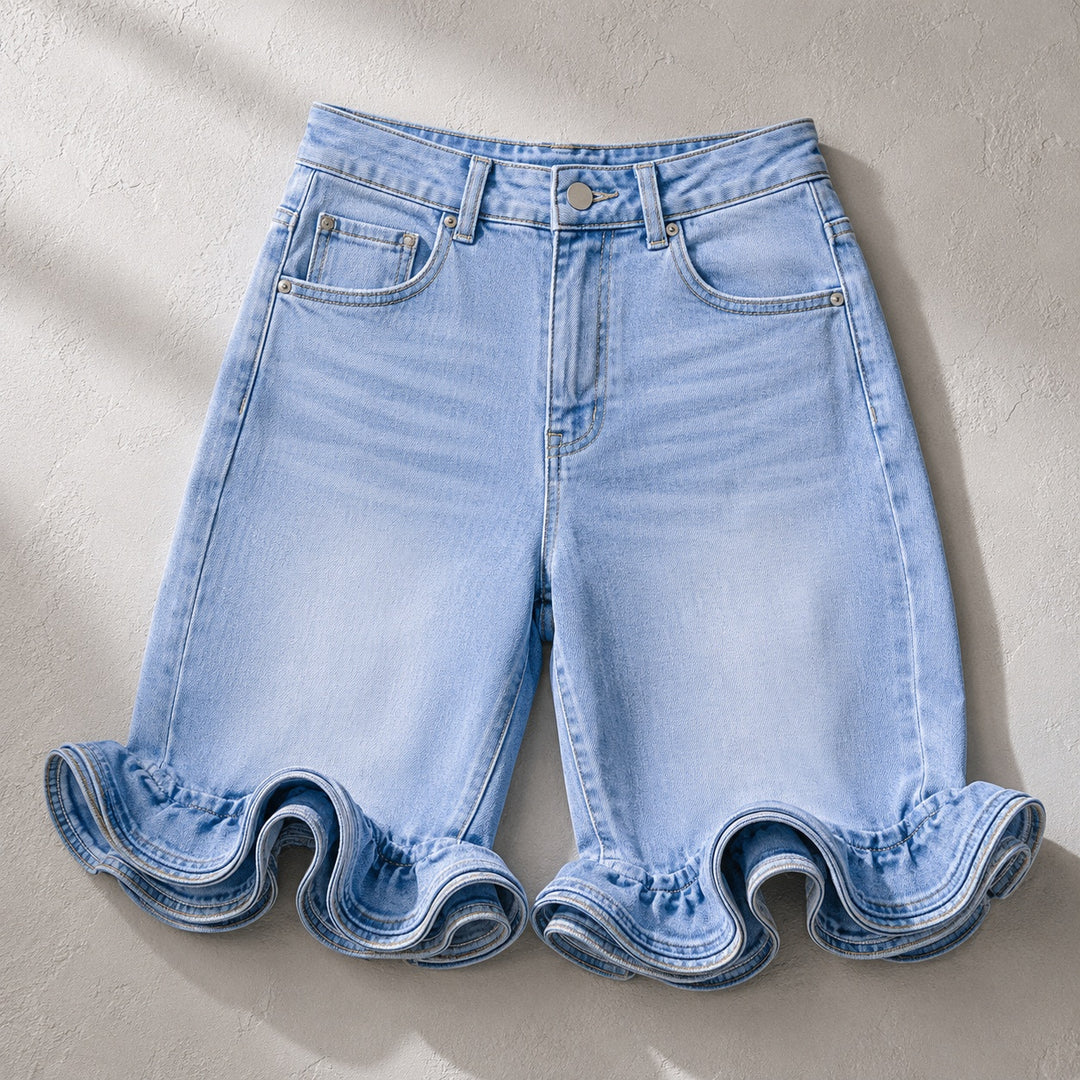 Cascade Ruffle Denim Shorts — ce_soul_s1_01