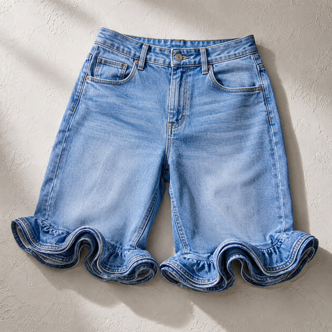 Cascade Ruffle Denim Shorts — ce_soul_s1_01