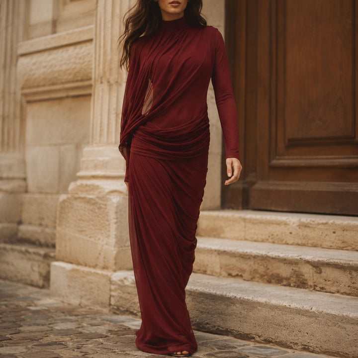 Cascata Draped Maxi Dress — ce_aub_01