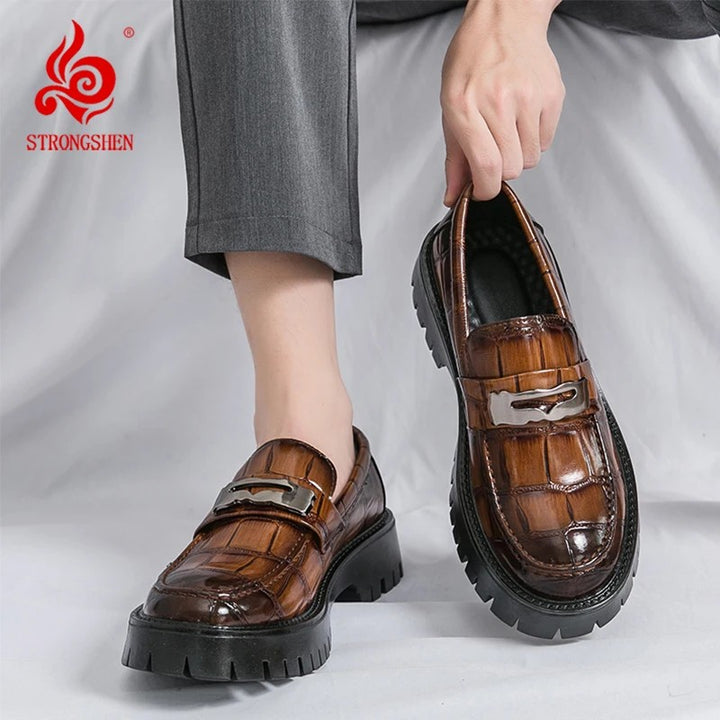 Quarry Croc-Embossed Loafers