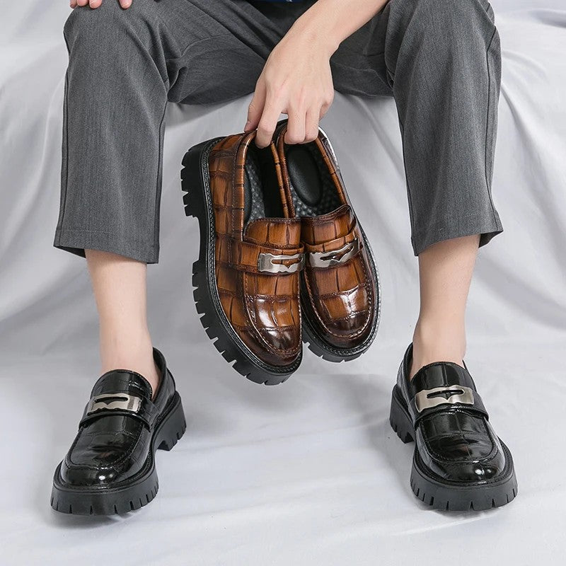 Quarry Croc-Embossed Loafers