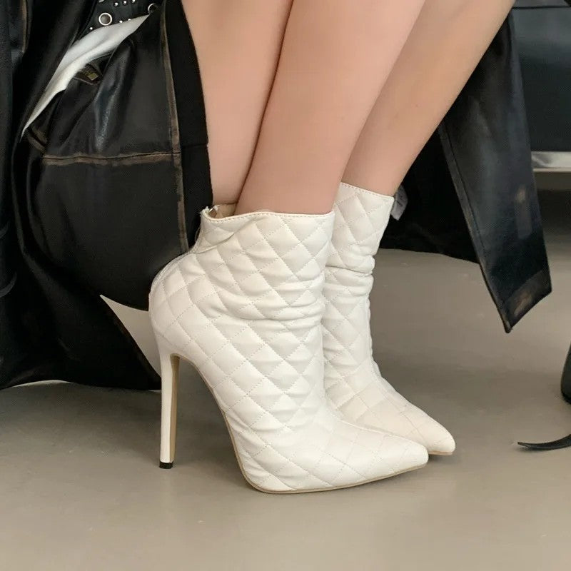Lattice Pointed Stiletto Boots