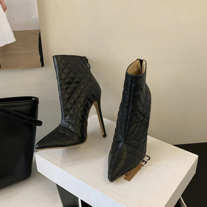 Lattice Pointed Stiletto Boots