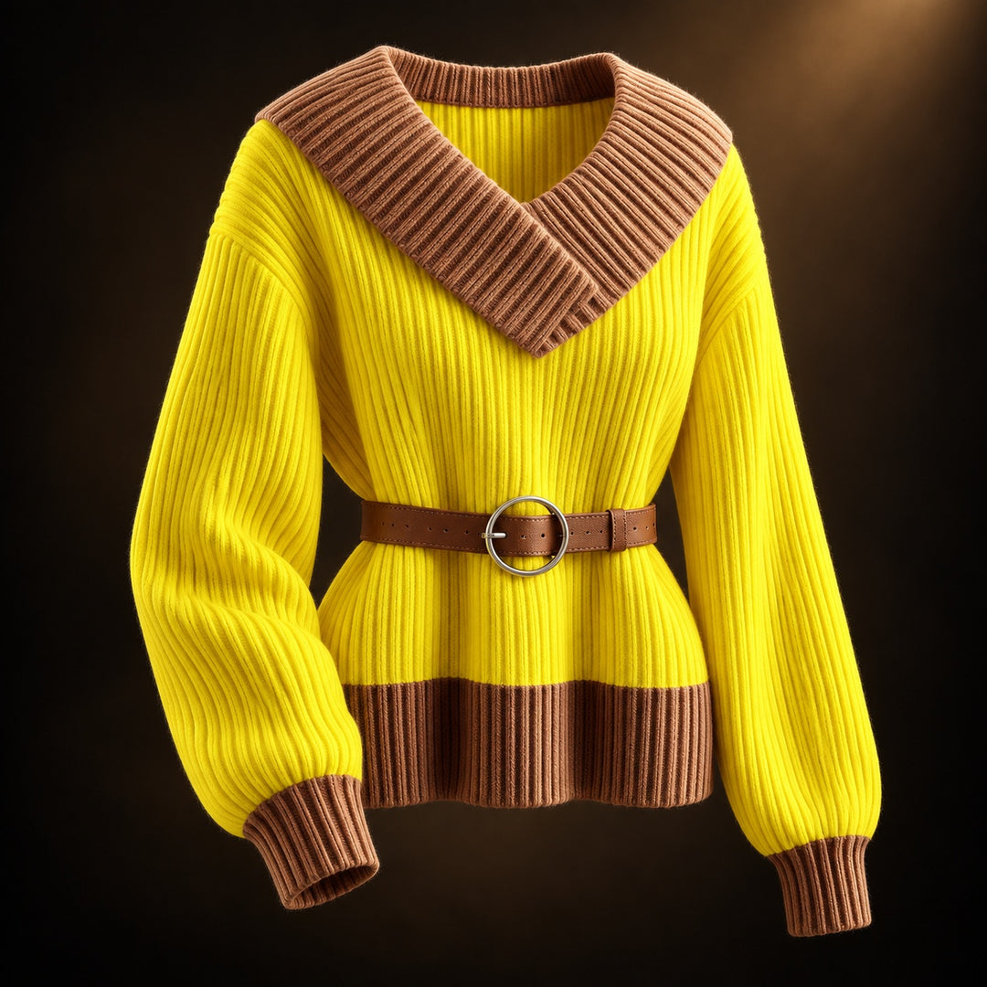 Cinch Belted V-Neck Sweater — ce_soul_s3_01