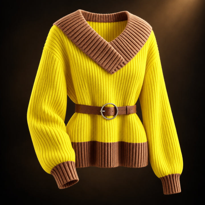Cinch Belted V-Neck Sweater — ce_soul_s3_01