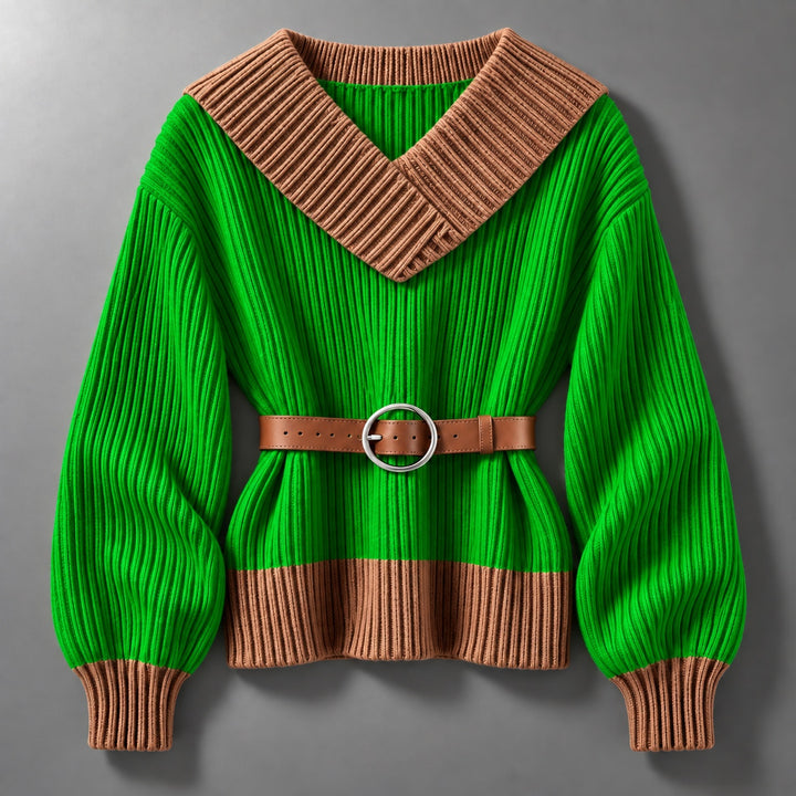 Cinch Belted V-Neck Sweater — ce_soul_s1_01