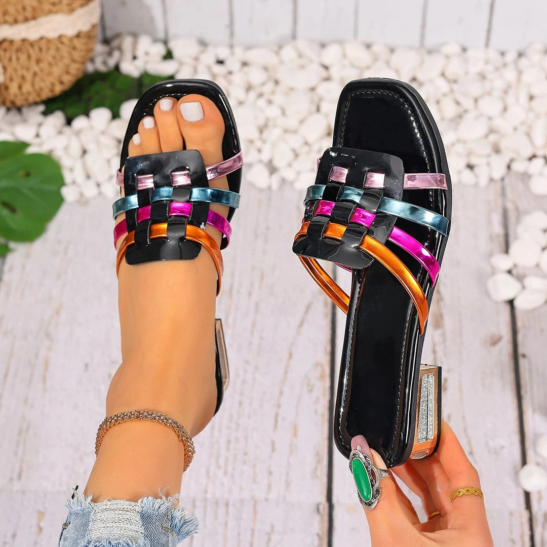Orvella Woven Square-Toe Sandals