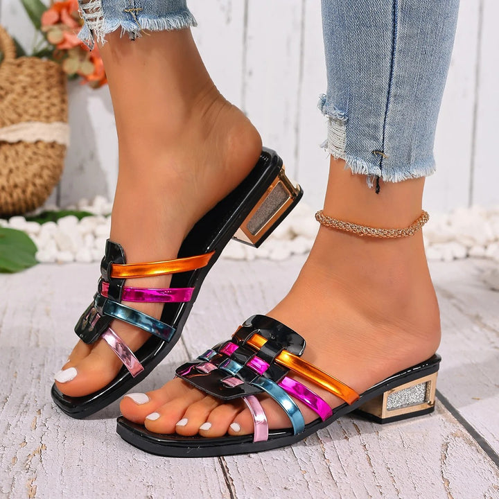 Orvella Woven Square-Toe Sandals