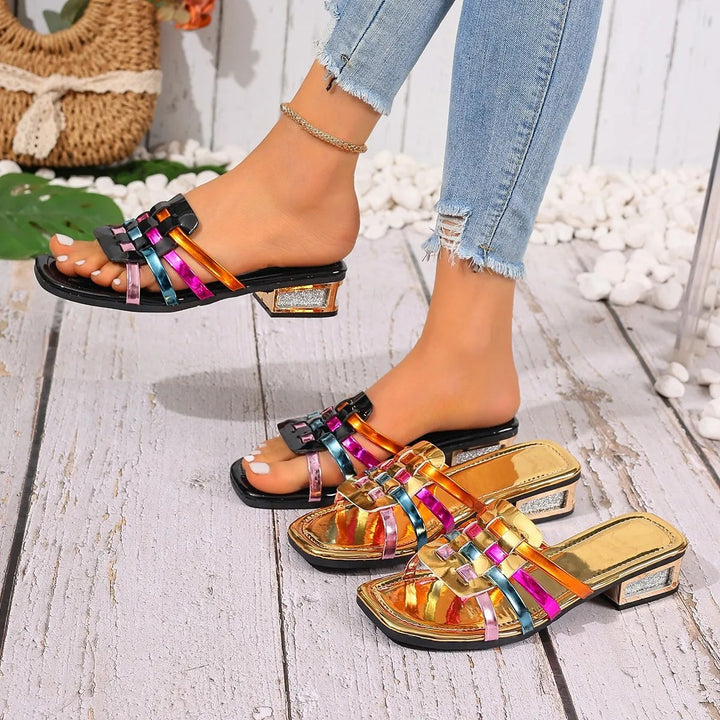Orvella Woven Square-Toe Sandals