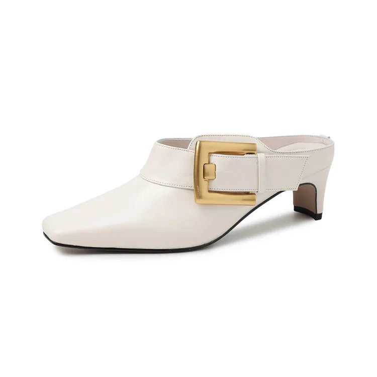 Bettina Buckle Mules