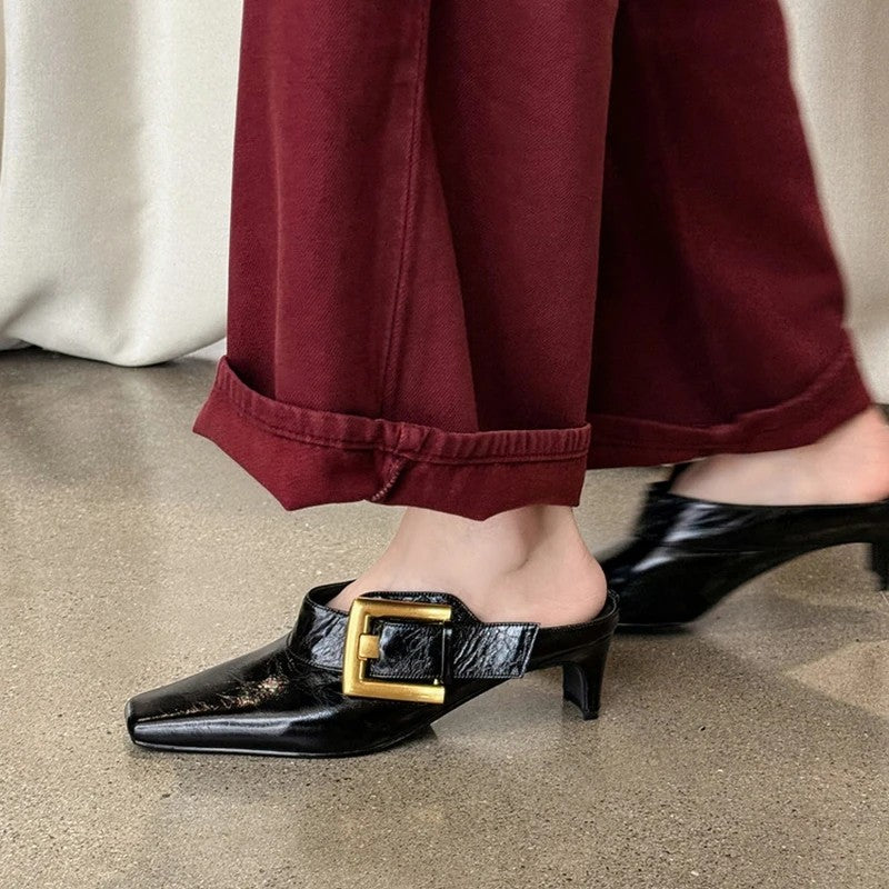 Bettina Buckle Mules