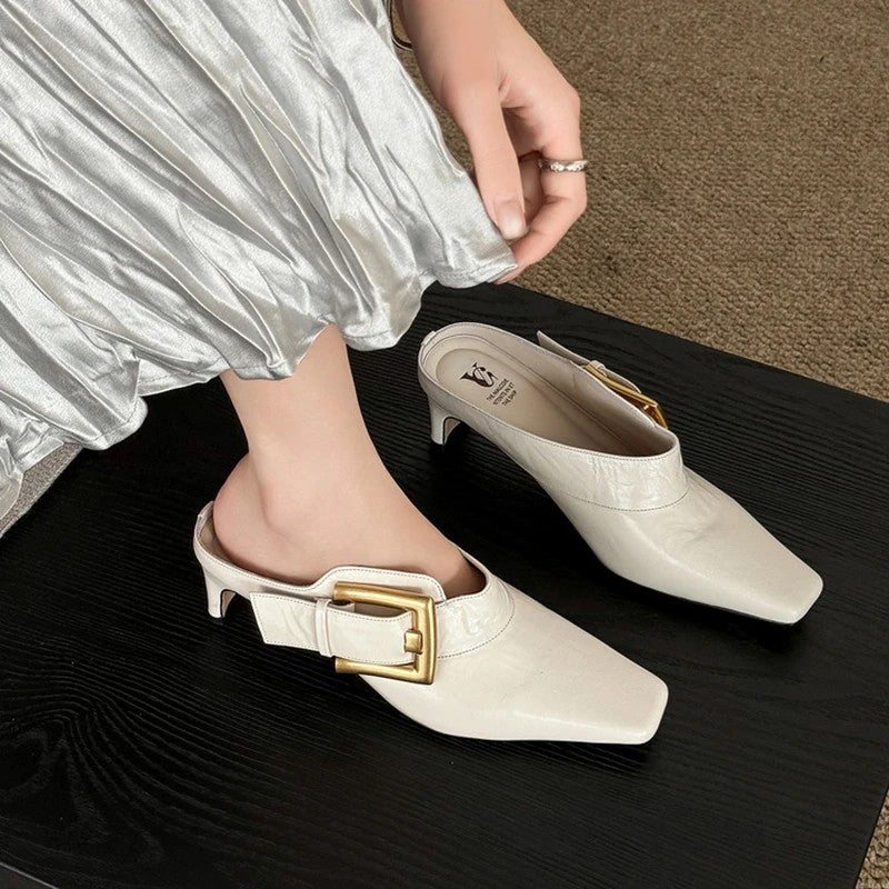 Bettina Buckle Mules