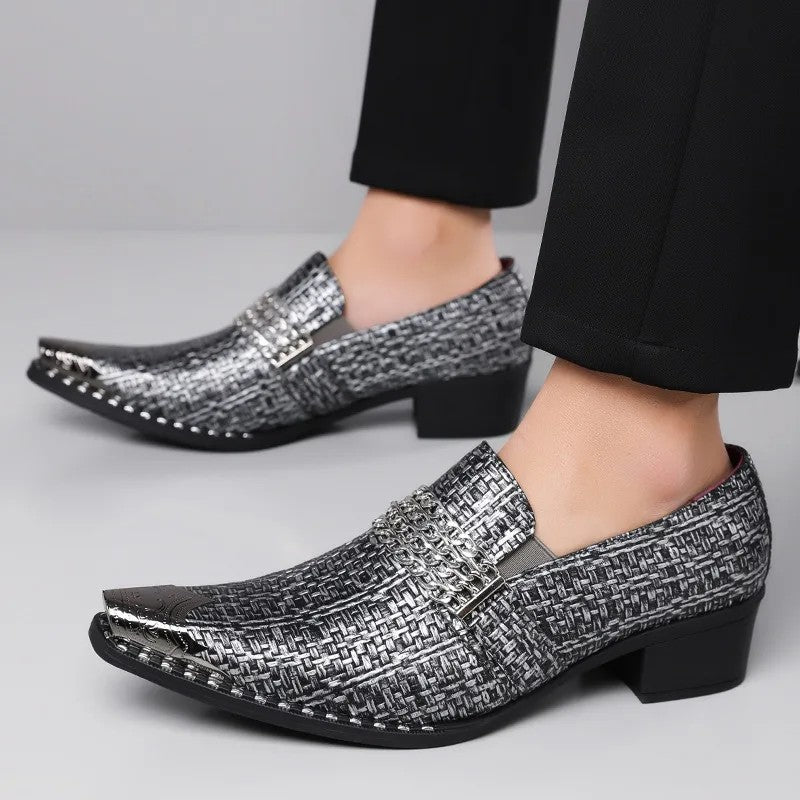 Palazzo Woven Metallic Loafers