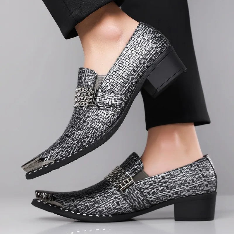 Palazzo Woven Metallic Loafers