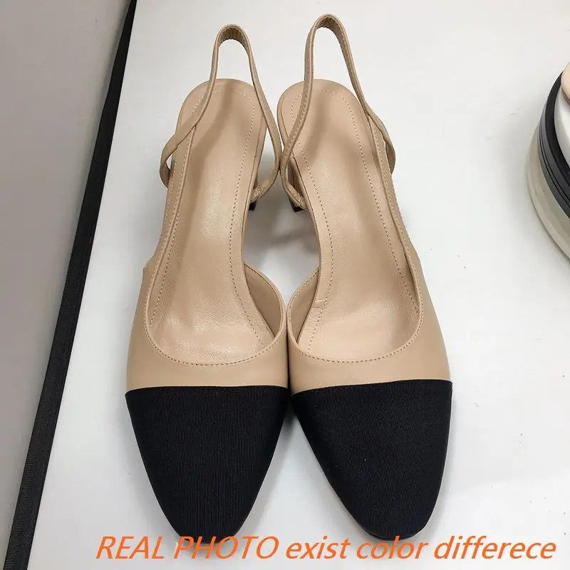 Bicolore Cap-Toe Slingbacks