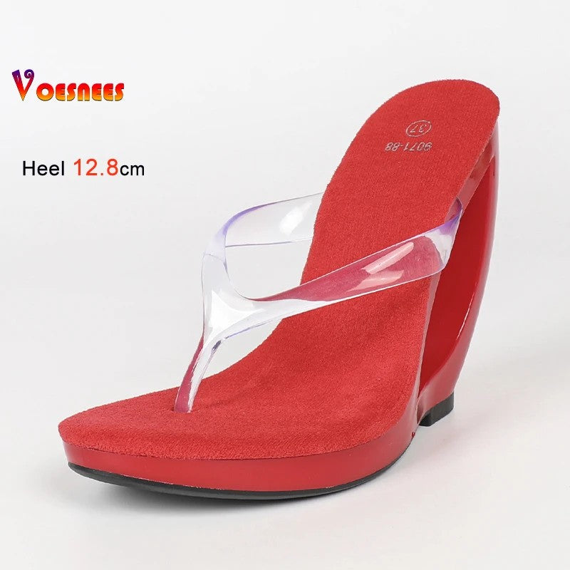 Vega Clear Wedge Sandals