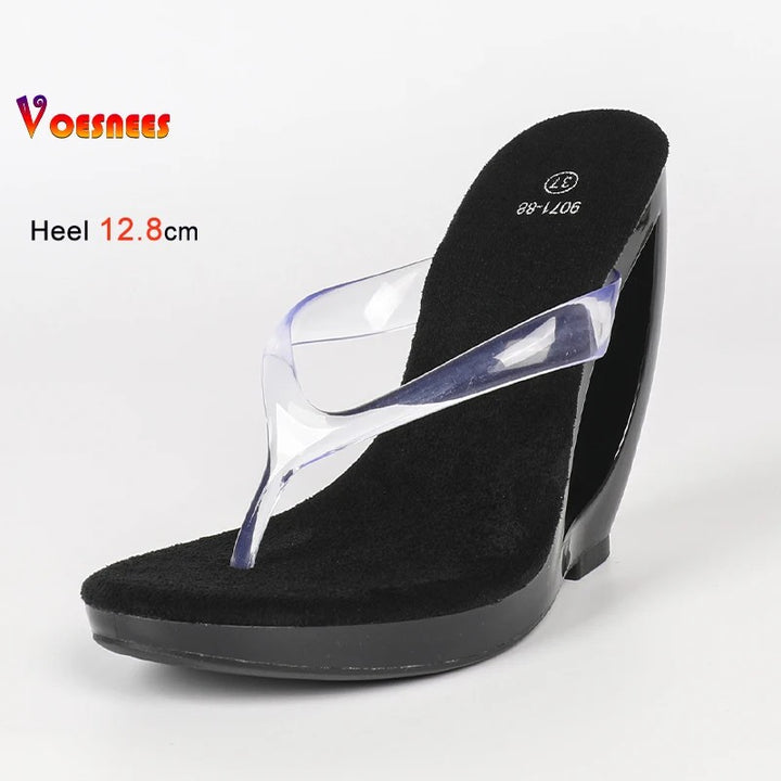 Vega Clear Wedge Sandals