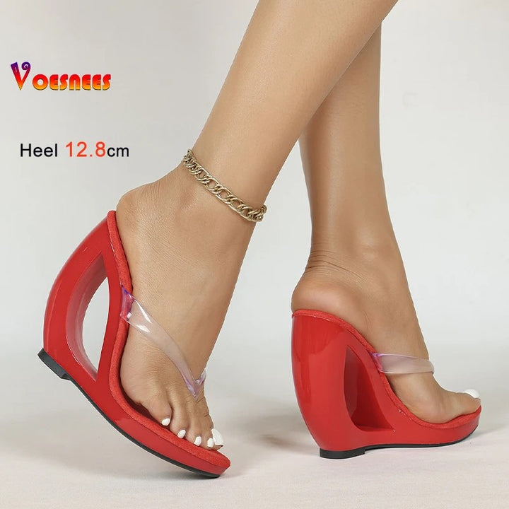 Vega Clear Wedge Sandals