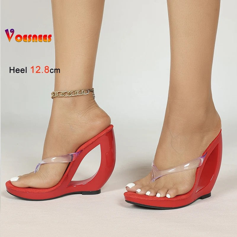 Vega Clear Wedge Sandals