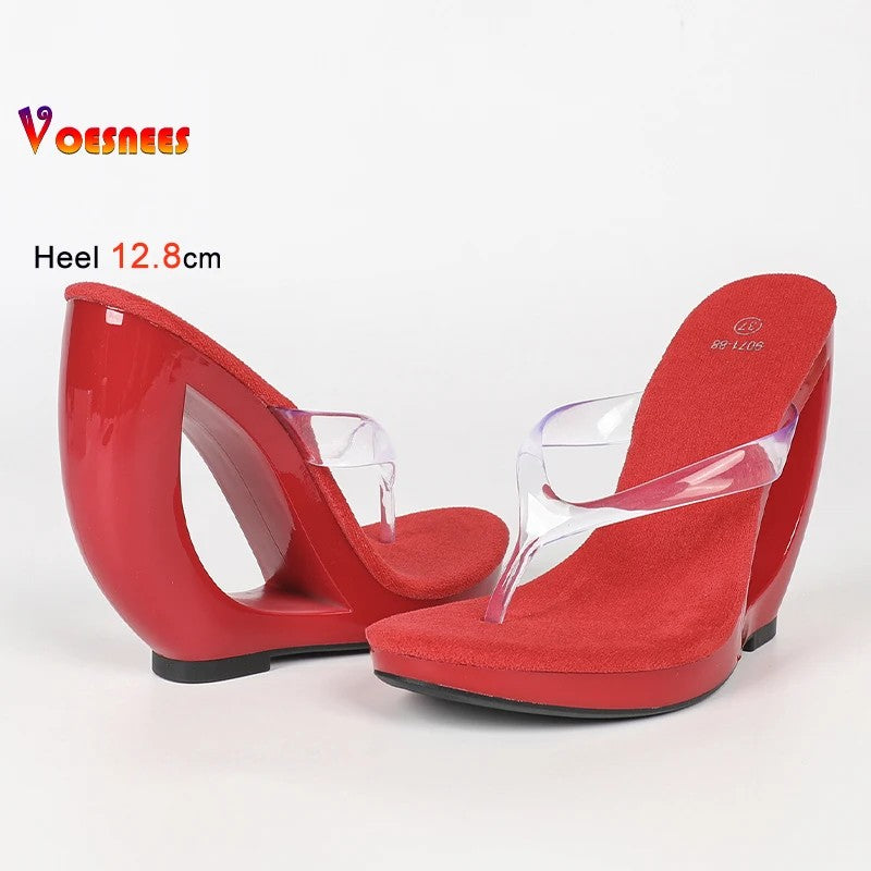 Vega Clear Wedge Sandals