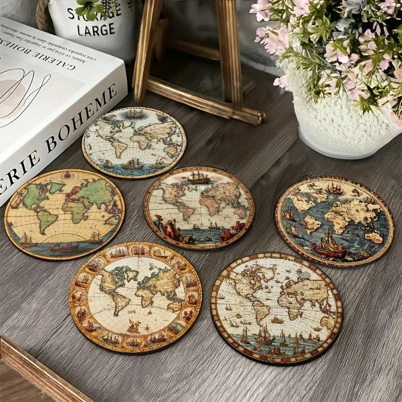 Cartographer Wood Coasters