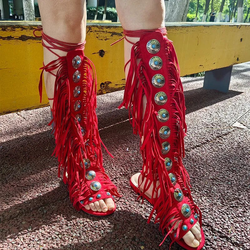 Frangetta Concho Gladiator Sandals