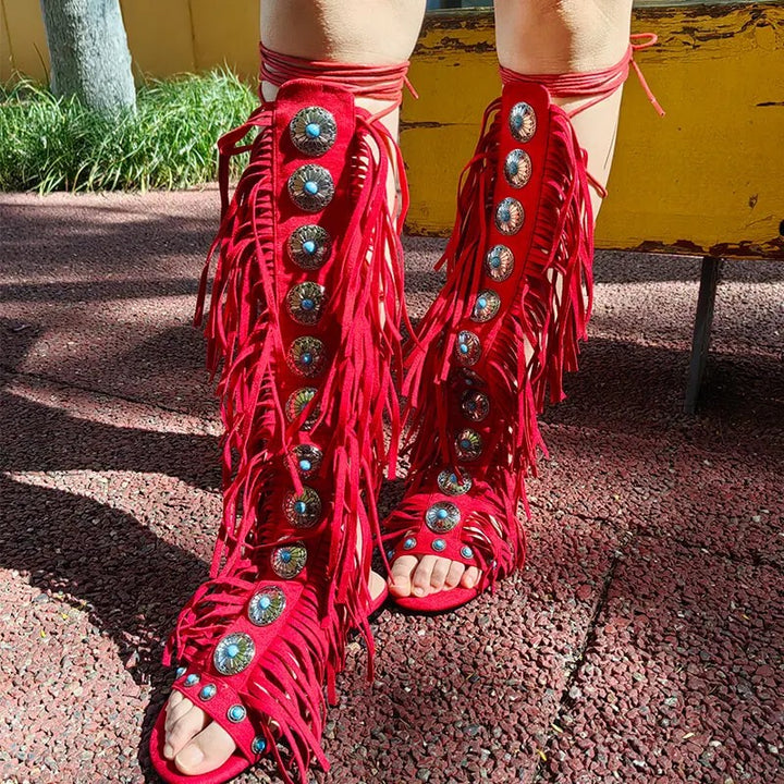 Frangetta Concho Gladiator Sandals