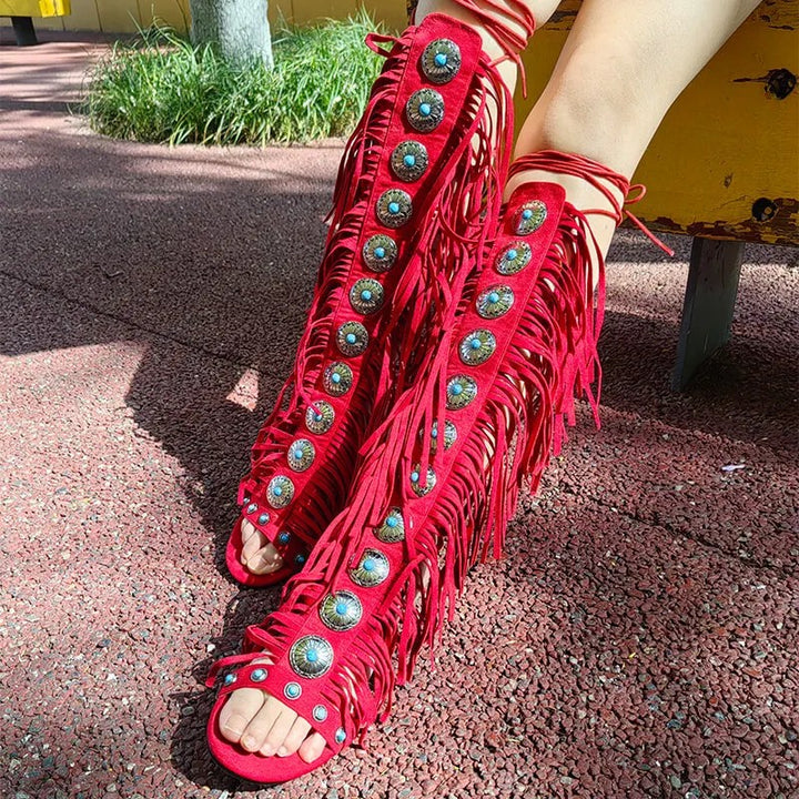 Frangetta Concho Gladiator Sandals