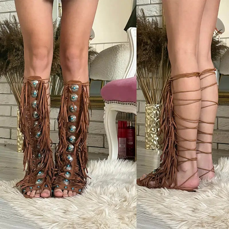 Frangetta Concho Gladiator Sandals