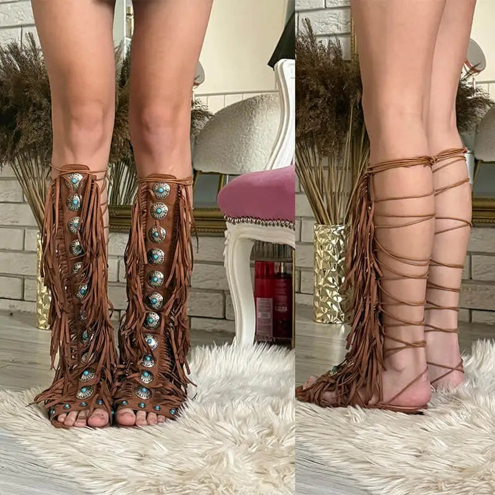 Frangetta Concho Gladiator Sandals