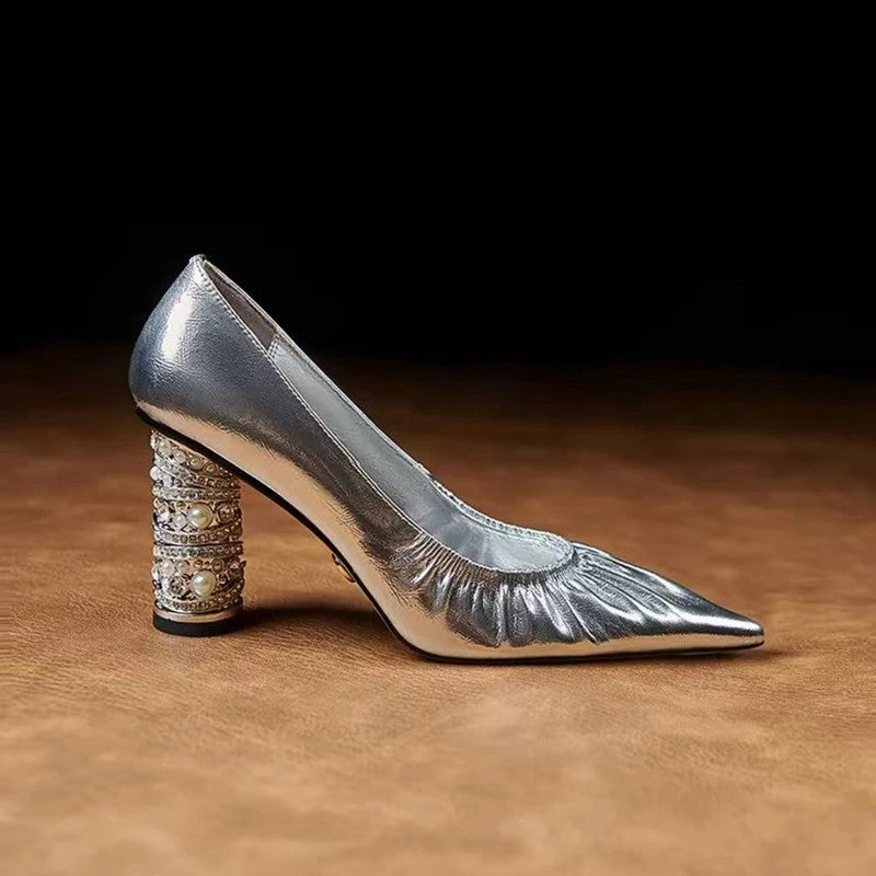 Regina Jewelled-Heel Pumps