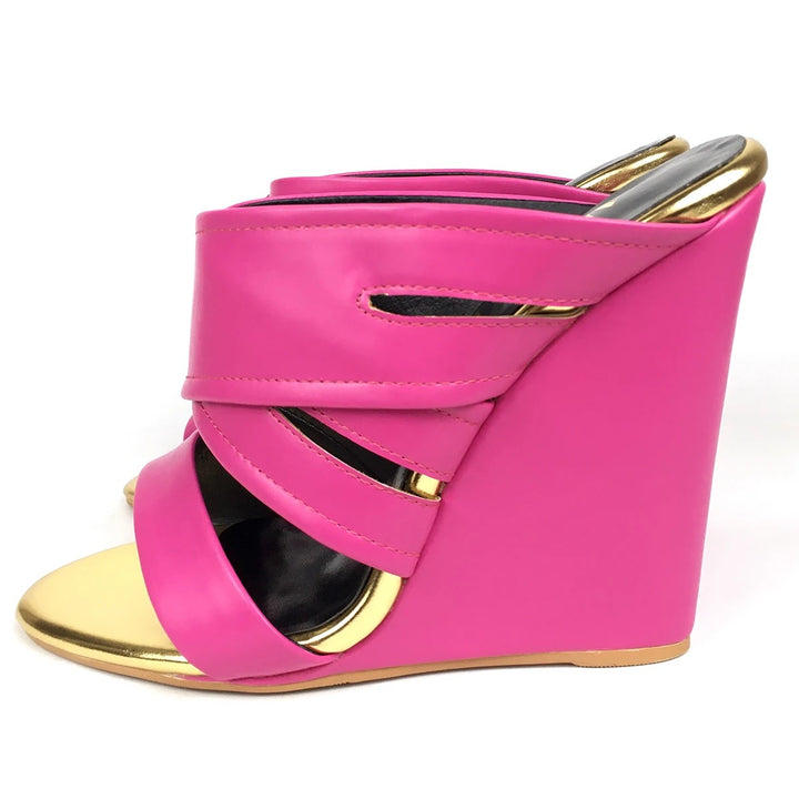 Goldleaf Wedge Mules