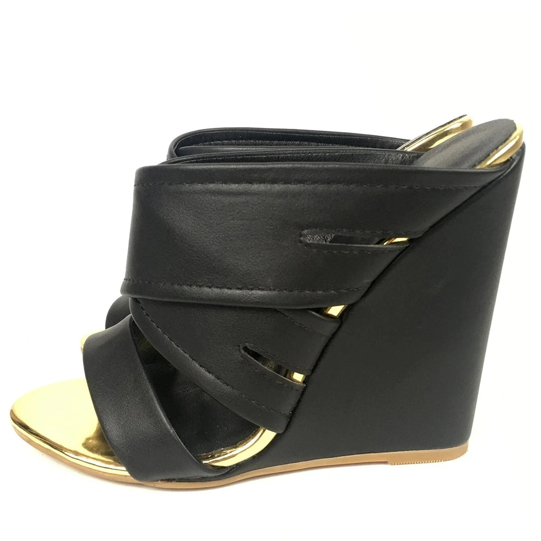 Goldleaf Wedge Mules