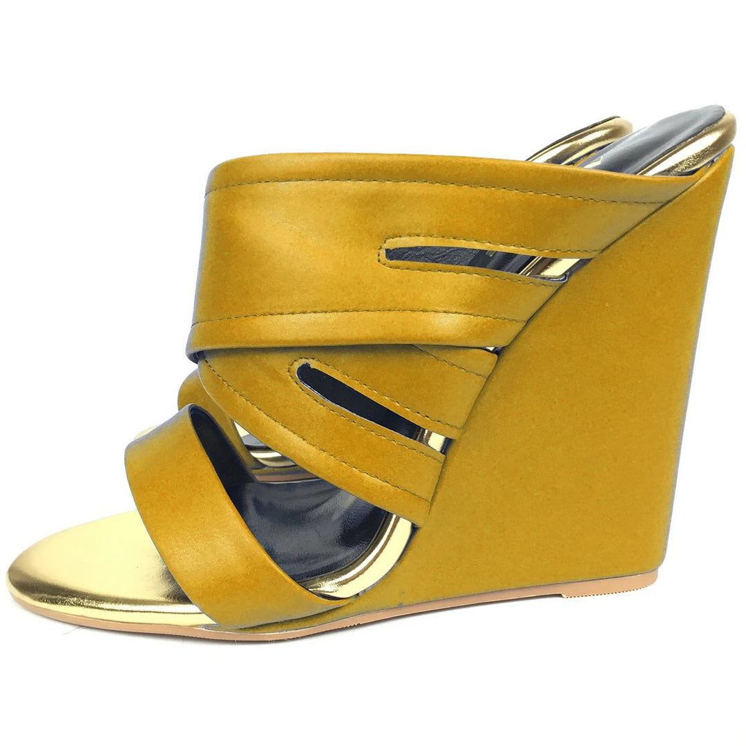 Goldleaf Wedge Mules