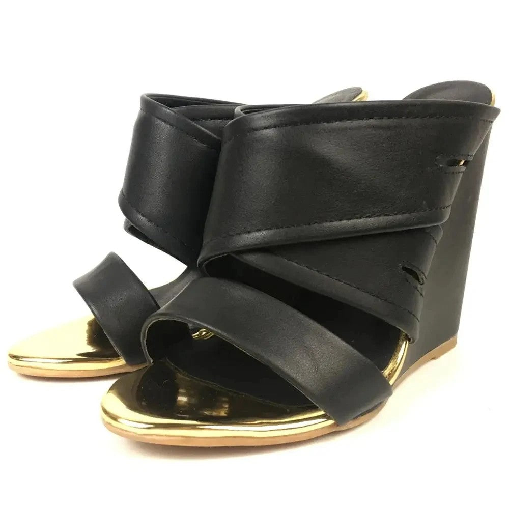 Goldleaf Wedge Mules