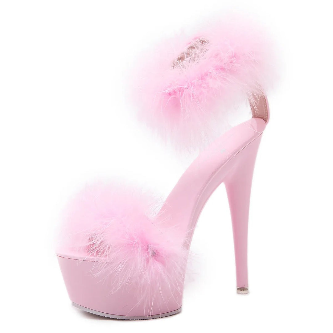 Showgirl Marabou Platform Heels