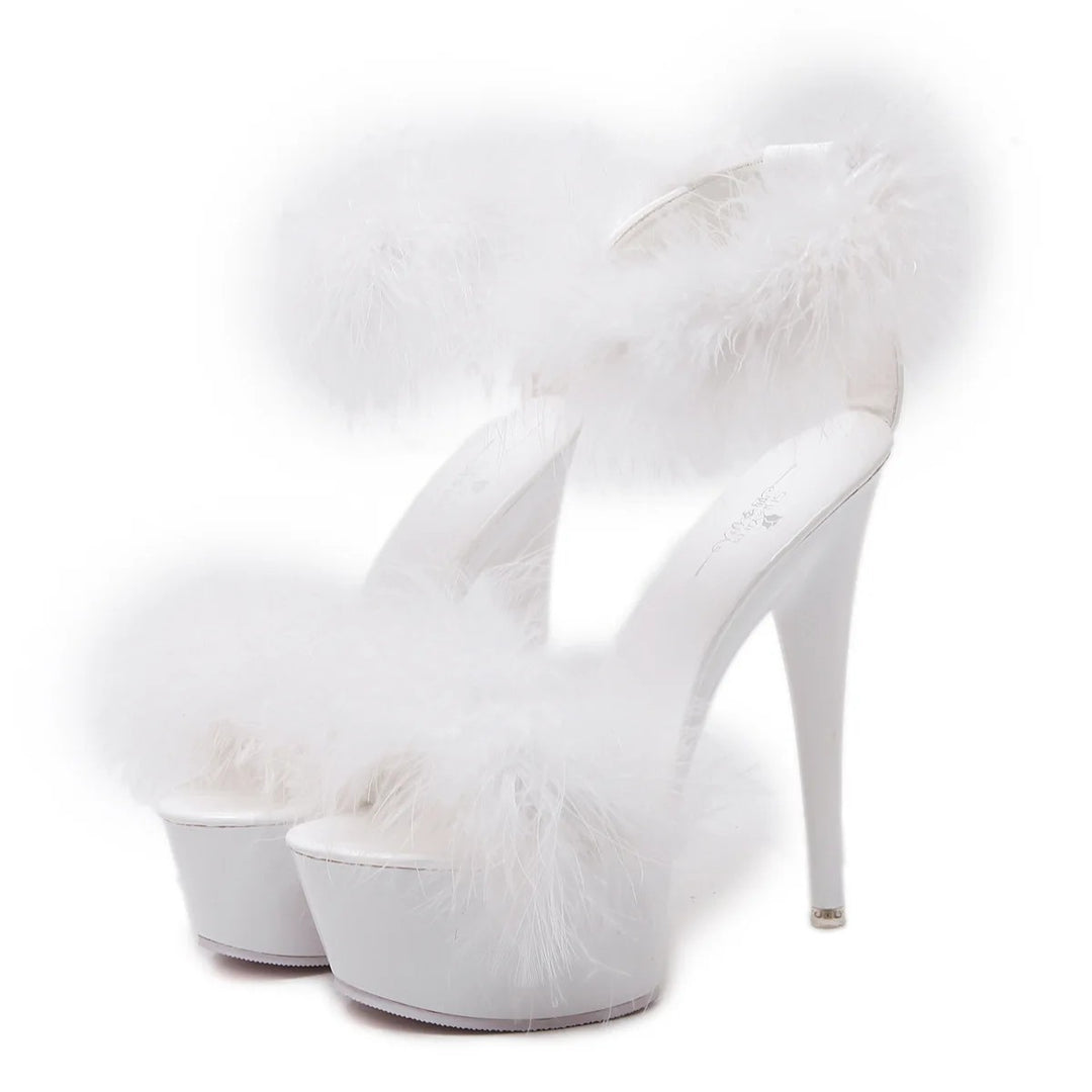 Showgirl Marabou Platform Heels
