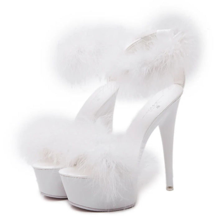Showgirl Marabou Platform Heels