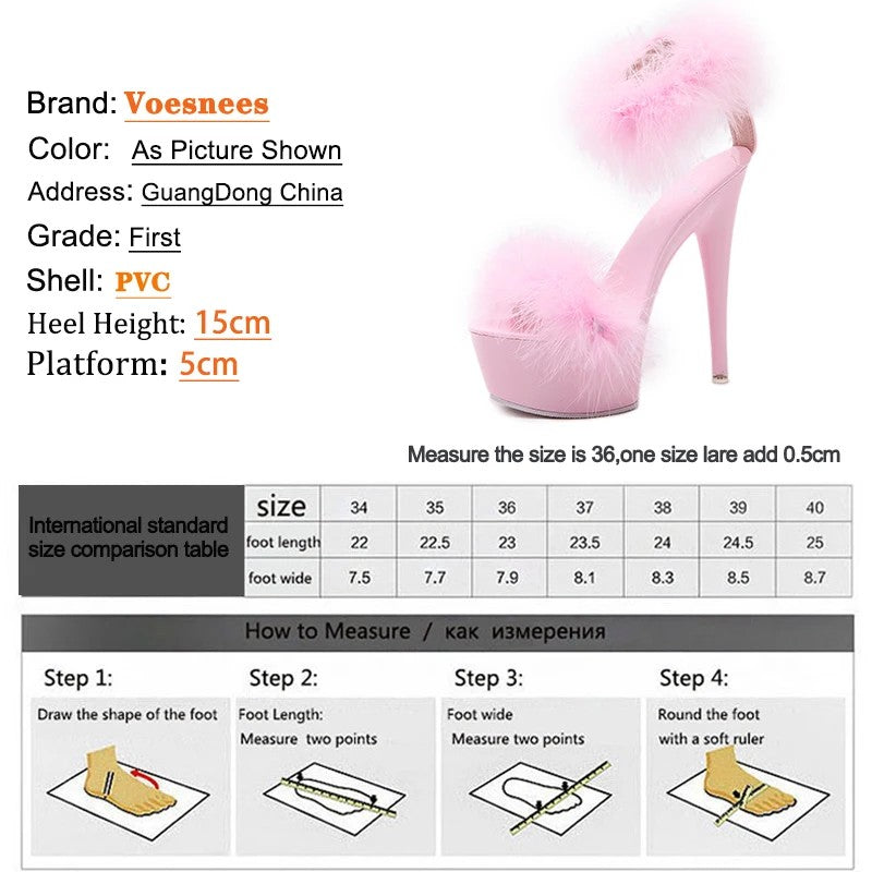 Showgirl Marabou Platform Heels